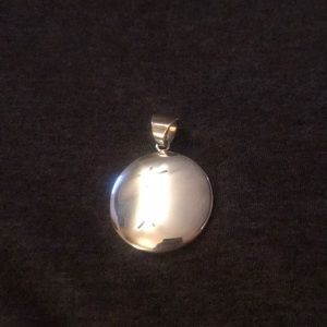 Silpada designs large silver round pendant